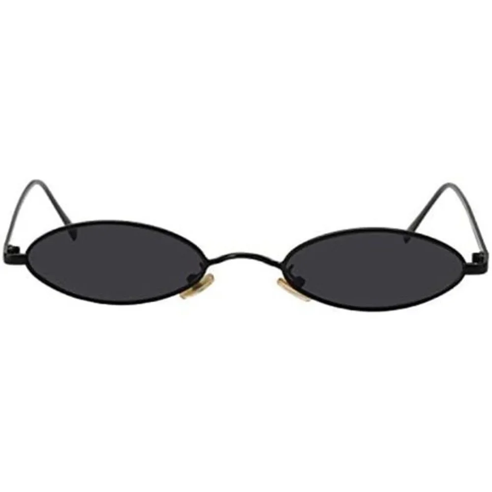 Vintage Oval Sunglasses For Women - Small Metal Frames, UV Protective Coating - Picture 3 of 5